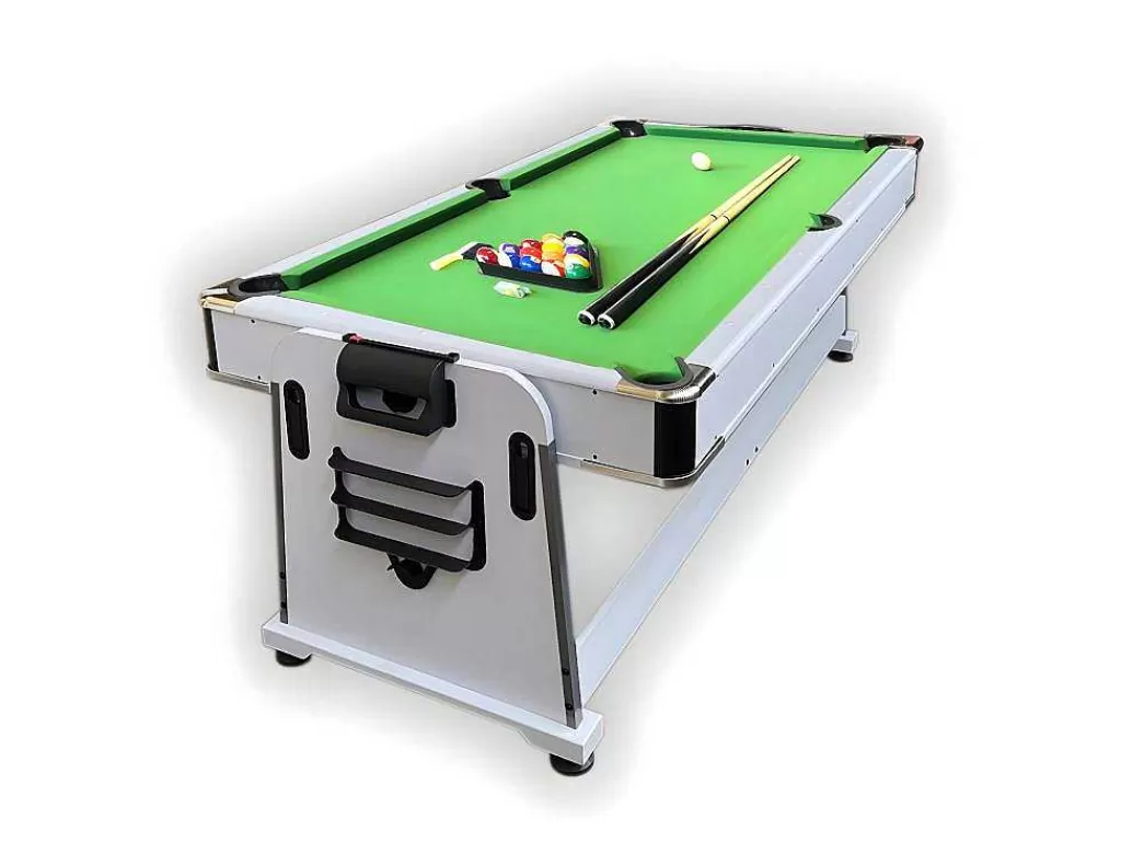 Jogo De Interior*ELITESHOPPING Mesa De Bilhar 7 Pés Multijogo Verde Air Hockey + Ping Pong - Stark White