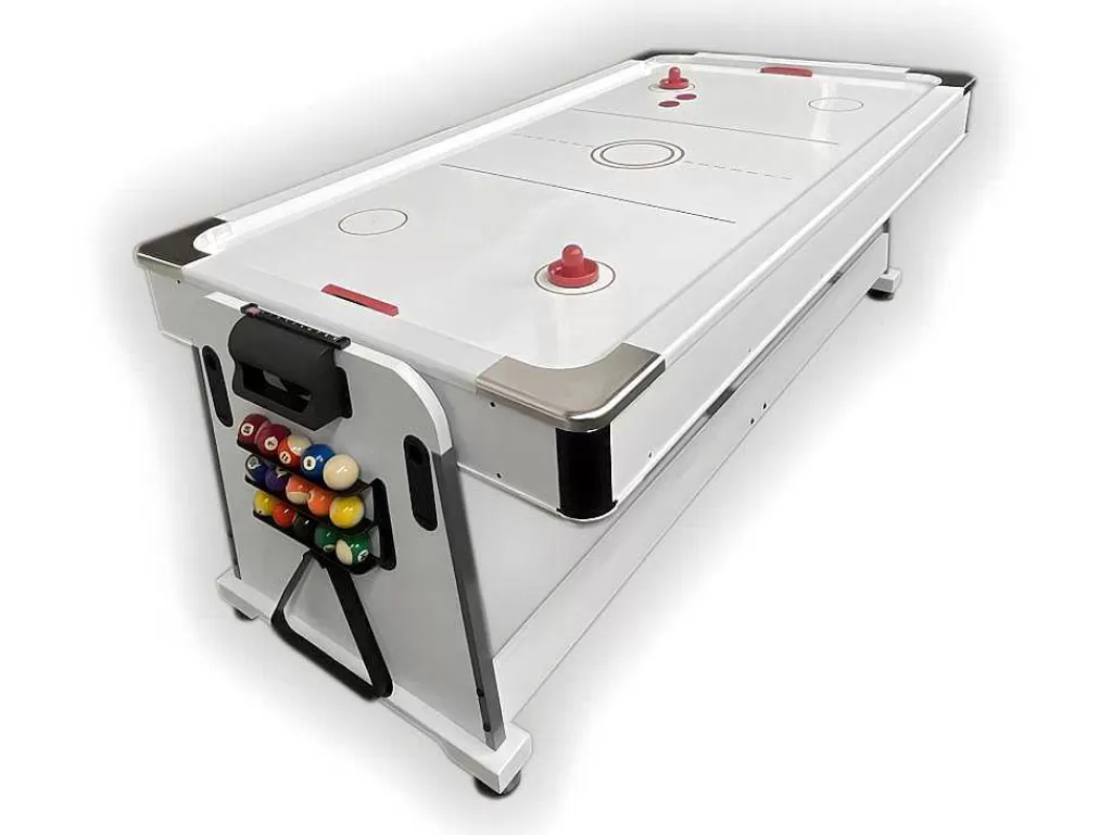 Jogo De Interior*ELITESHOPPING Mesa De Bilhar 7 Pés Multijogo Verde Air Hockey + Ping Pong - Stark White