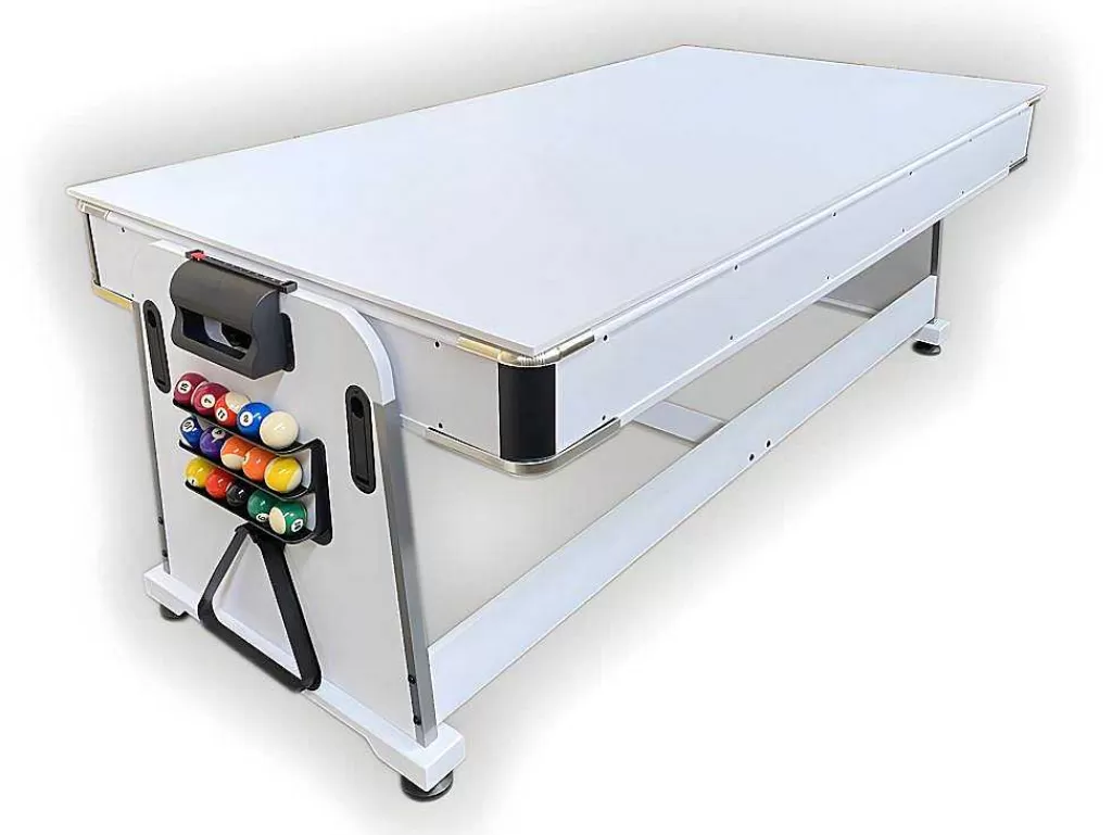Jogo De Interior*ELITESHOPPING Mesa De Bilhar 7 Pés Multijogo Verde Air Hockey + Ping Pong - Stark White