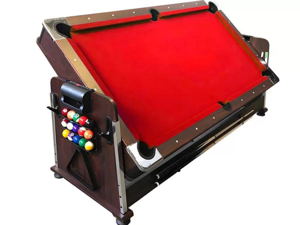 Jogo De Interior*ELITESHOPPING Mesa De Bilhar 7 Pés Multijogo Vermelho Air Hockey + Ping Pong - Stark