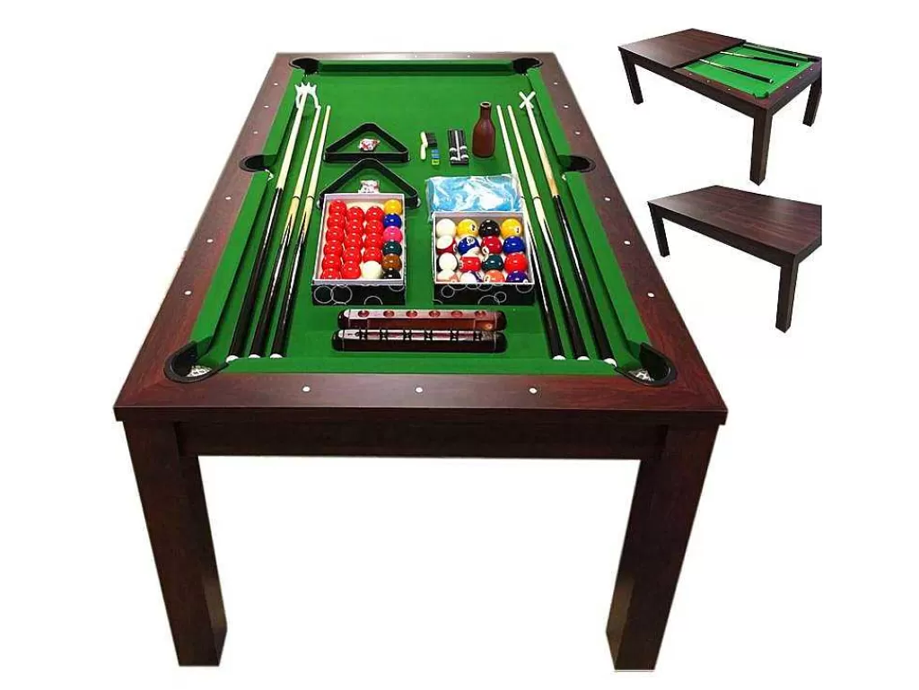Jogo De Interior*ELITESHOPPING Mesa De Bilhar 7 Pés Verde Conversivel En Mesa Artemis