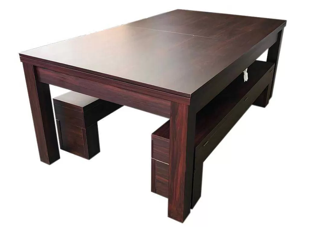 Jogo De Interior*ELITESHOPPING Mesa De Bilhar 7 Pés Verde Conversivel En Mesa Com Bancos Zefiro