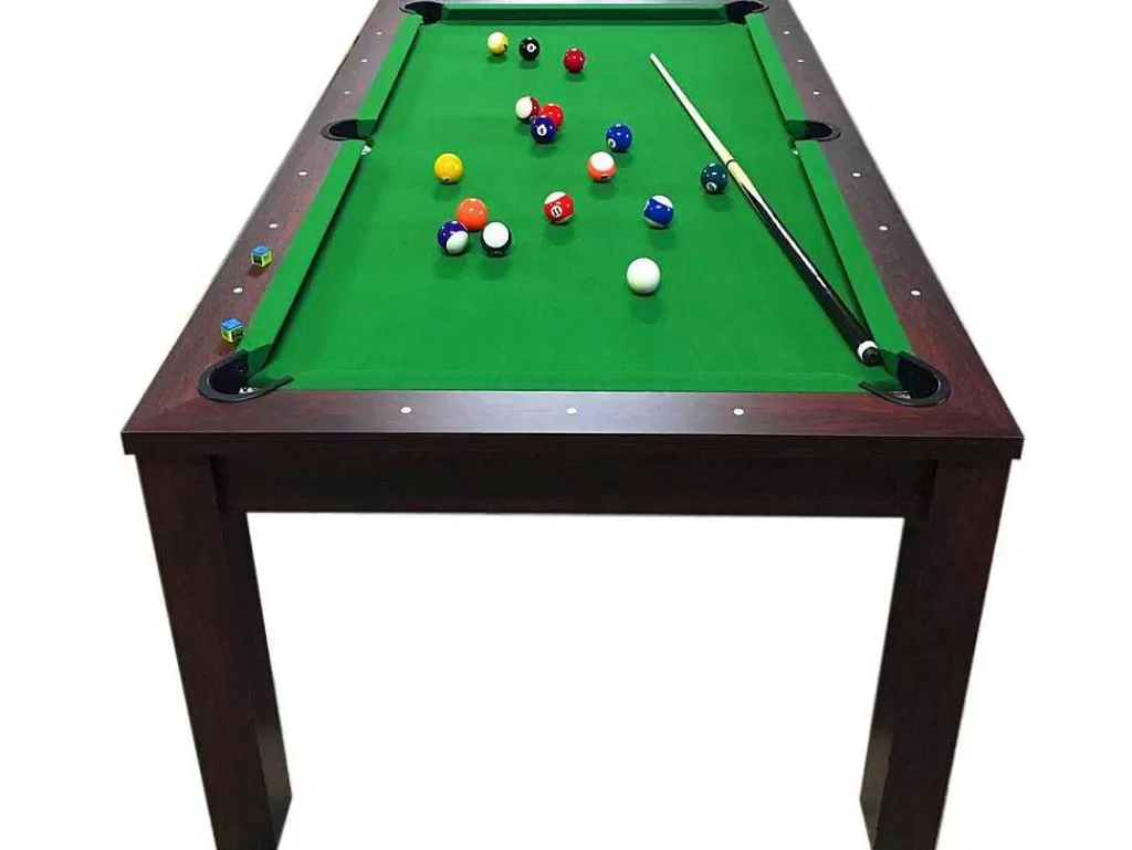 Jogo De Interior*ELITESHOPPING Mesa De Bilhar 7 Pés Verde Conversivel En Mesa Com Bancos Zefiro