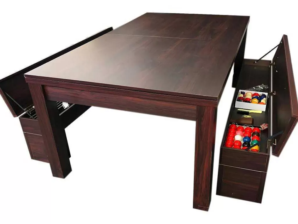 Jogo De Interior*ELITESHOPPING Mesa De Bilhar 7 Pés Vermelho Conversivel En Mesa Com Bancos Etna