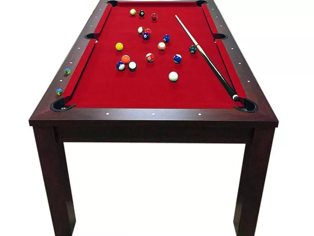 Jogo De Interior*ELITESHOPPING Mesa De Bilhar 7 Pés Vermelho Conversivel En Mesa Com Bancos Etna