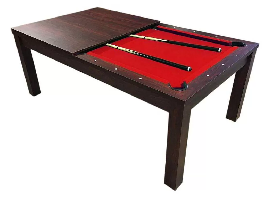 Jogo De Interior*ELITESHOPPING Mesa De Bilhar 7 Pés Vermelho Conversivel En Mesa Estia