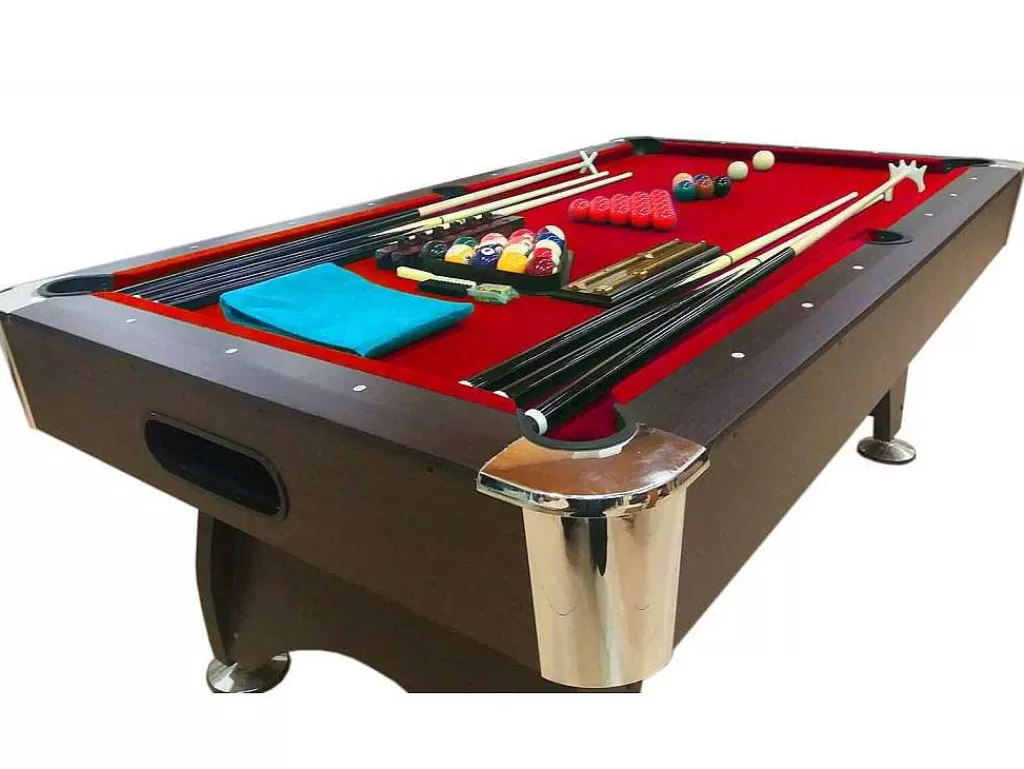Jogo De Interior*ELITESHOPPING Mesa De Bilhar De 7 Pés Completa Com Acessórios Iron Red