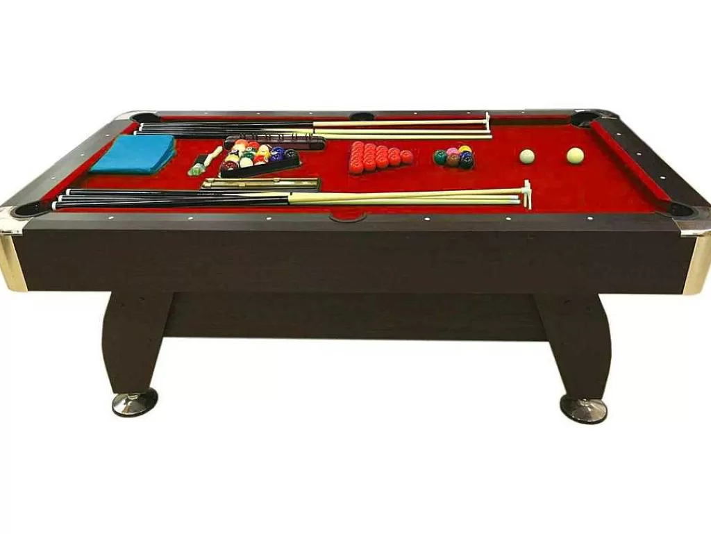 Jogo De Interior*ELITESHOPPING Mesa De Bilhar De 7 Pés Completa Com Acessórios Iron Red