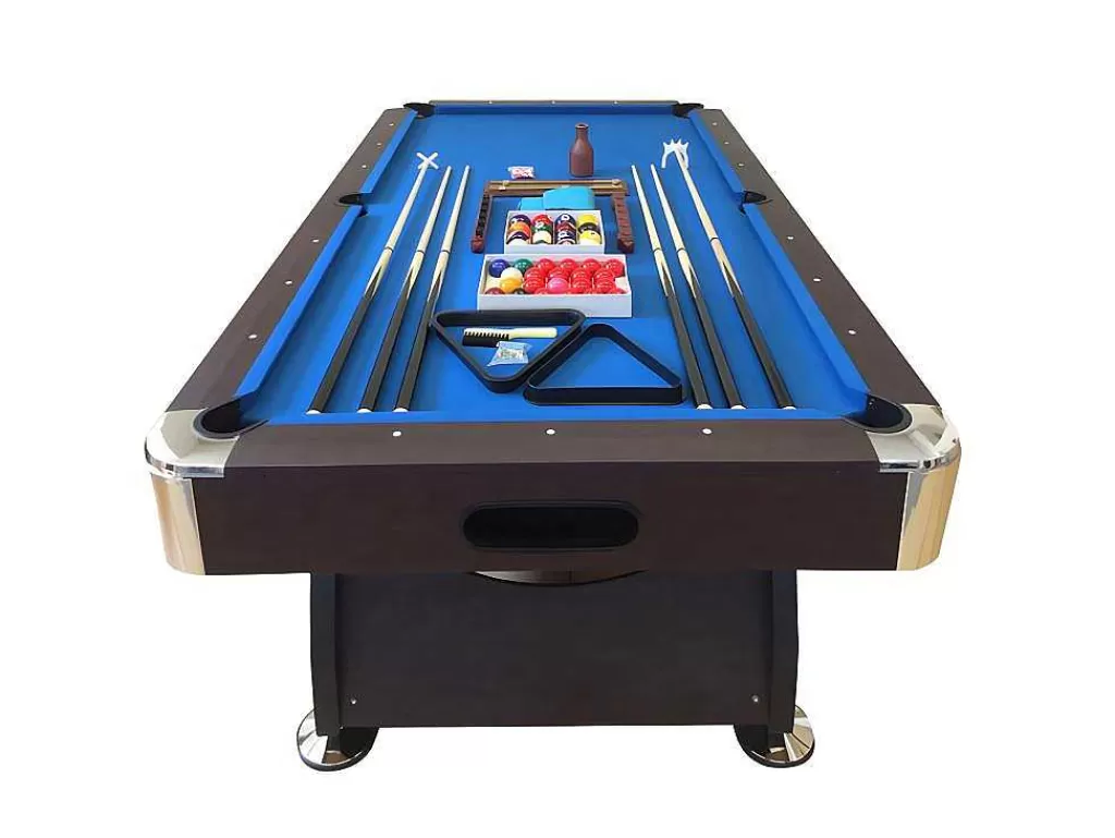 Jogo De Interior*ELITESHOPPING Mesa De Bilhar De 8 Pés Com Banco De Armazenamento Viper Blue