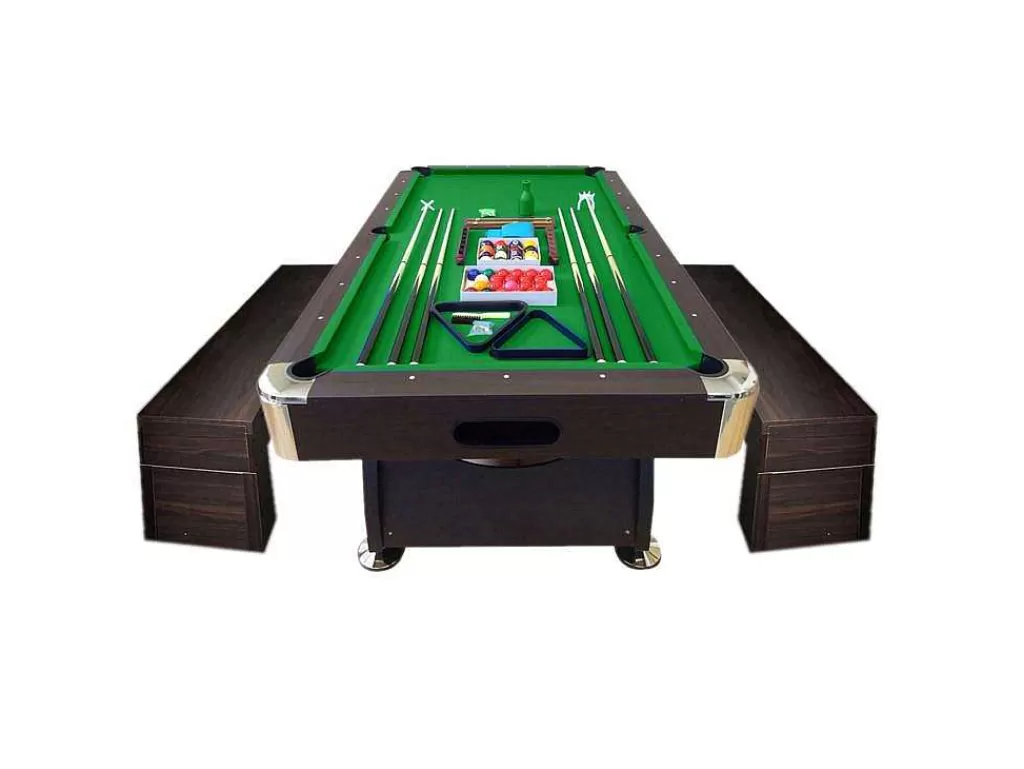 Jogo De Interior*ELITESHOPPING Mesa De Bilhar De 8 Pés Com Banco De Armazenamento Viper Green