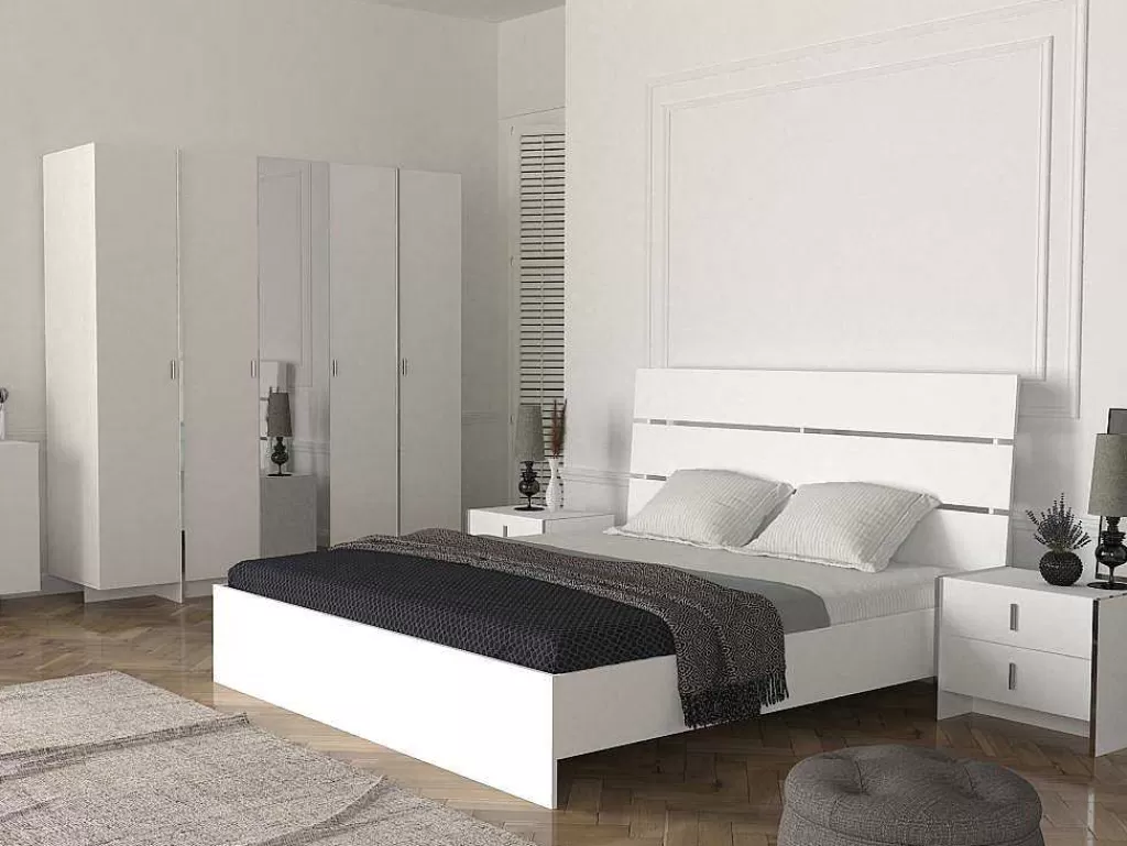 Mesa De Cabeceira*Vente-unique Mesa De Cabeceira 2 Gavetas Branco - Cadeba