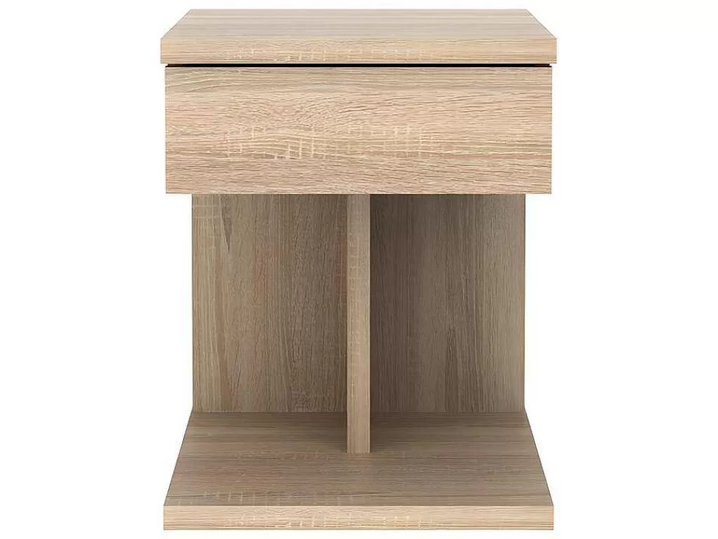Mesa De Cabeceira*Vente-unique Mesa De Cabeceira Com 1 Gaveta Cor Carvalho - Borla