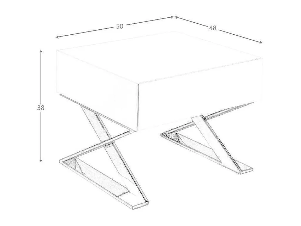 Mesa De Cabeceira*Angel Cerda Mesa De Cabeceira Com Gaveta Em Mdf Lacada A Branco Brilhante Sobre Pés Em Aco Inoxidavel 7007