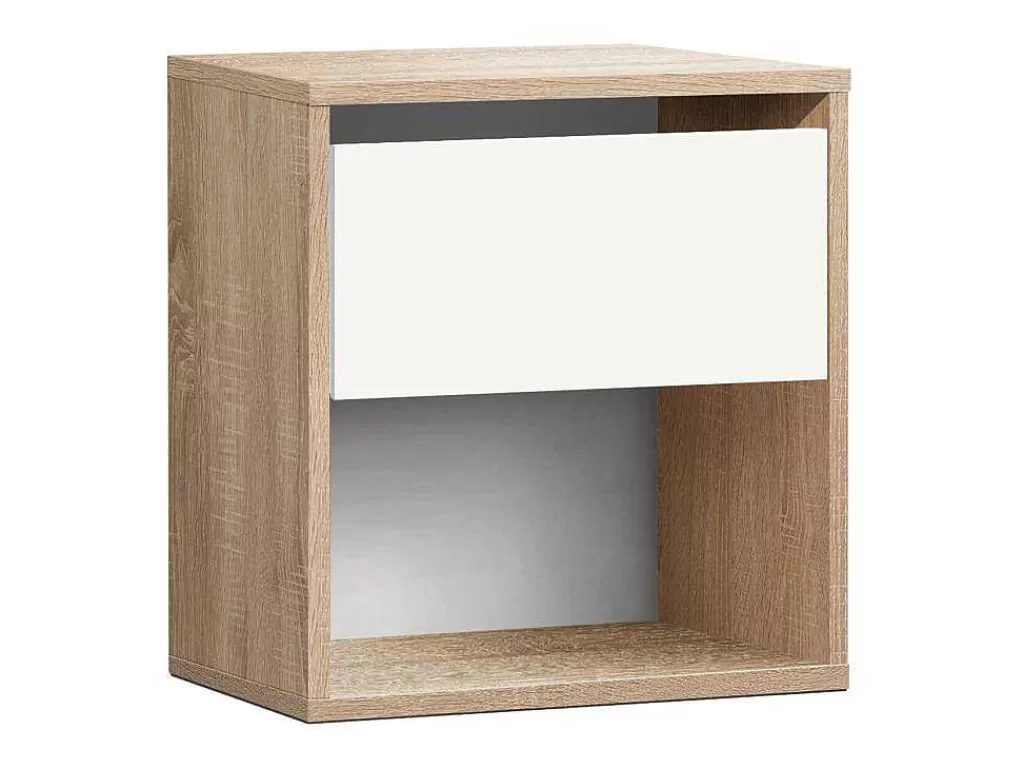 Mesa De Cabeceira*Venprodin Mesa De Cabeceira Juvenil Com 1 Gaveta 42X40X28 Cambriano-Branco