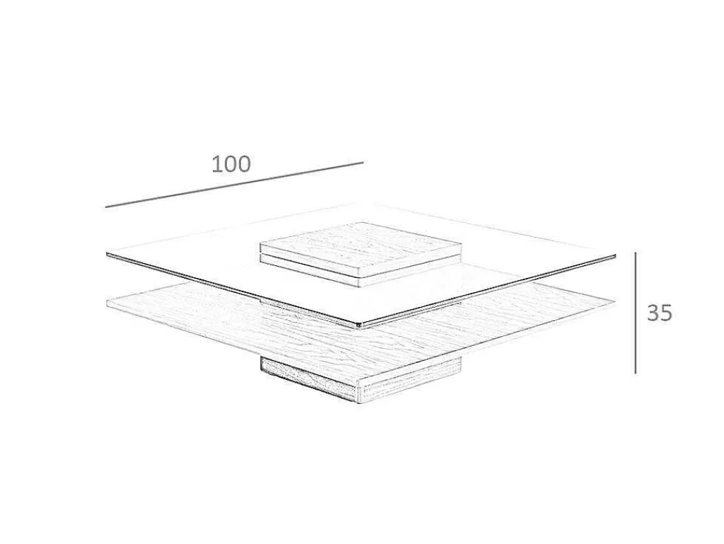 Mesa De Centro*Angel Cerda Mesa De Cafe Em Mdf Folheado A Noz Natural, 0,5Mm De EsPéssura 2017