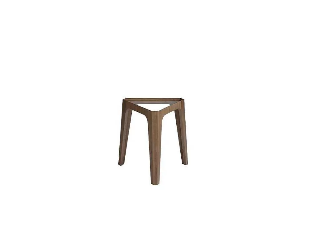 Mesa De Apoio*Angel Cerda Mesa De Canto Triangular Em Vidro E Madeira De Nogueira 2107