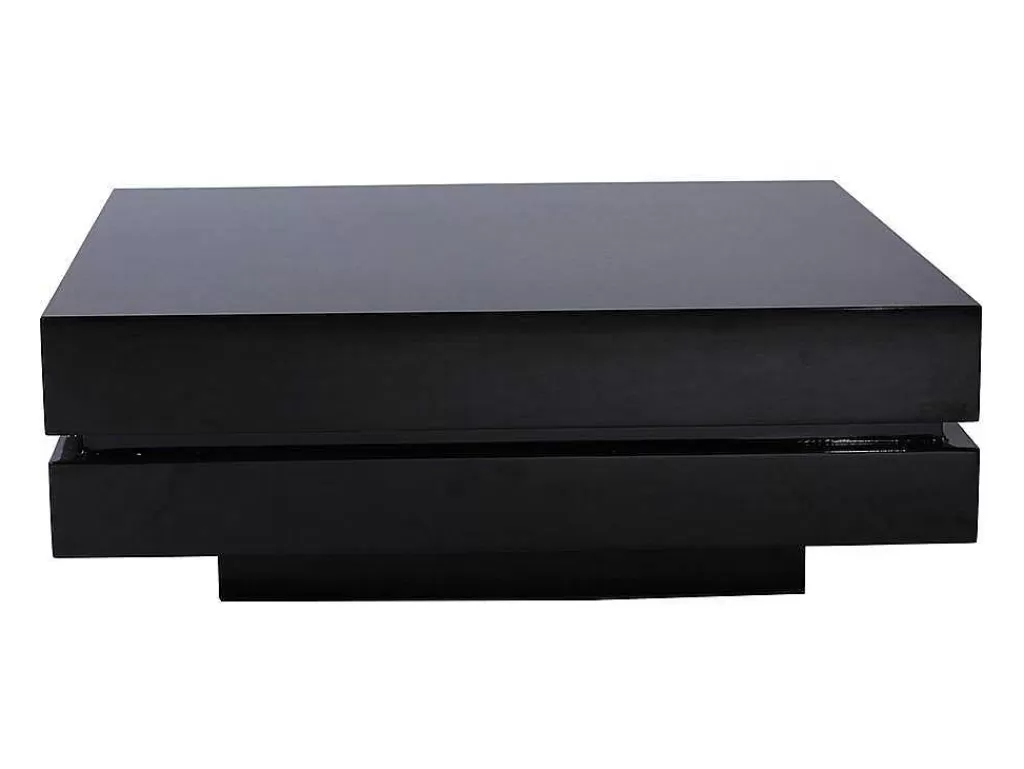 Mesa De Centro*Vente-unique Mesa De Centro Lyess - Mdf Lacado Preto - Leds