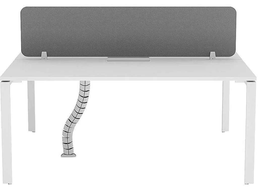 Mobiliário De Escritório*Workēa Mesa De Escritório 2 Péssoas Branco C160 Cm, Com Separador - Downtown