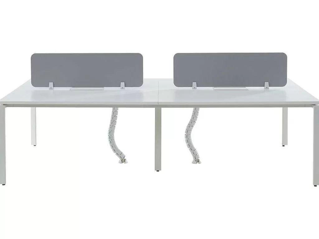 Mobiliário De Escritório*Workēa Mesa De Escritório 4 Péssoas Branco C140 Cm, Com Separador - Downtown