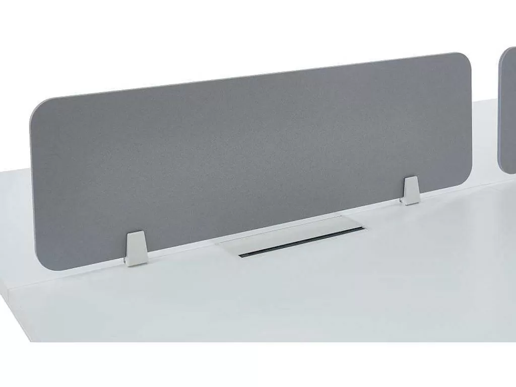 Mobiliário De Escritório*Workēa Mesa De Escritório 4 Péssoas Branco C140 Cm, Com Separador - Downtown