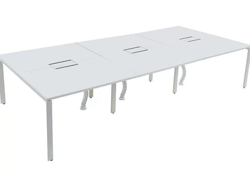 Mobiliário De Escritório*Workēa Mesa De Escritório 6 Péssoas Branco C120 Cm - Downtown