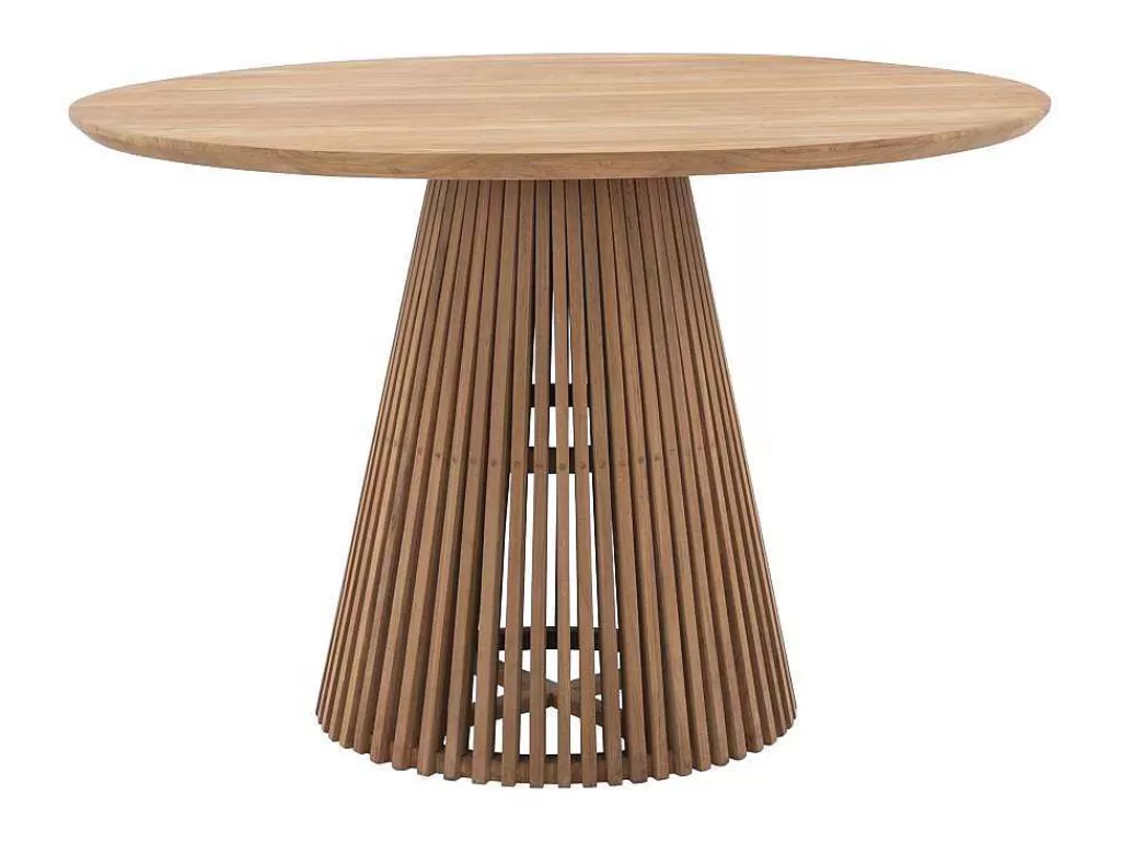 Mesa De Jantar*MYLIA Mesa De Jantar De Jardim Em Teca D. 120 Cm Natural Claro - Triani