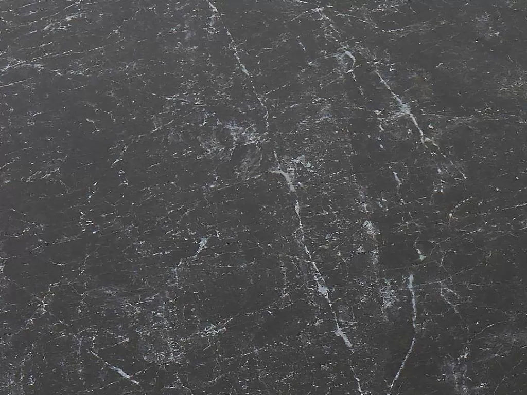 Mesa De Jantar*Vente-unique Mesa De Jantar Extensivel 6 A 8 Lugares Em Ceramica E Metal Efeito Marmore Preto - Thylia