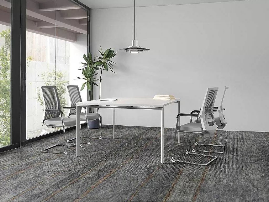 Mobiliário De Escritório*Workēa Mesa De Reuniao Quadrada, 4 Péssoas, Branco C120 Cm - Downtown