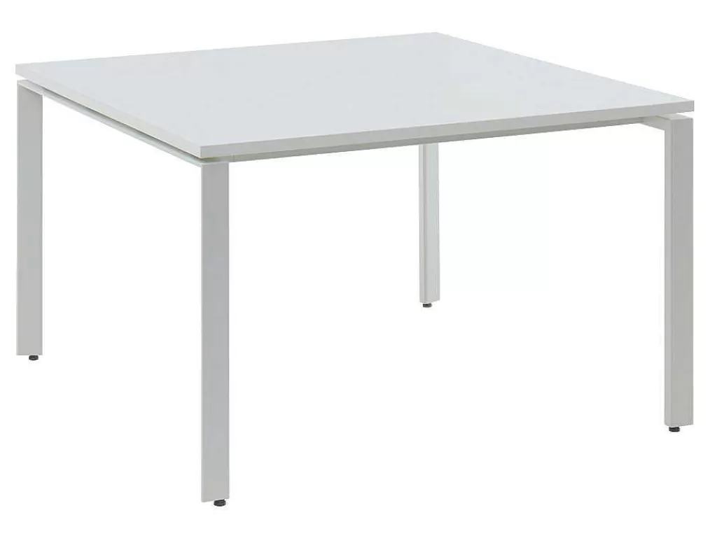 Mobiliário De Escritório*Workēa Mesa De Reuniao Quadrada, 4 Péssoas, Branco C120 Cm - Downtown