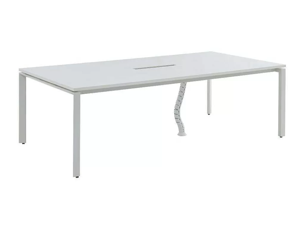 Mobiliário De Escritório*Workēa Mesa De Reuniao Retangular, 6 Péssoas, Branco C240 Cm - Downtown