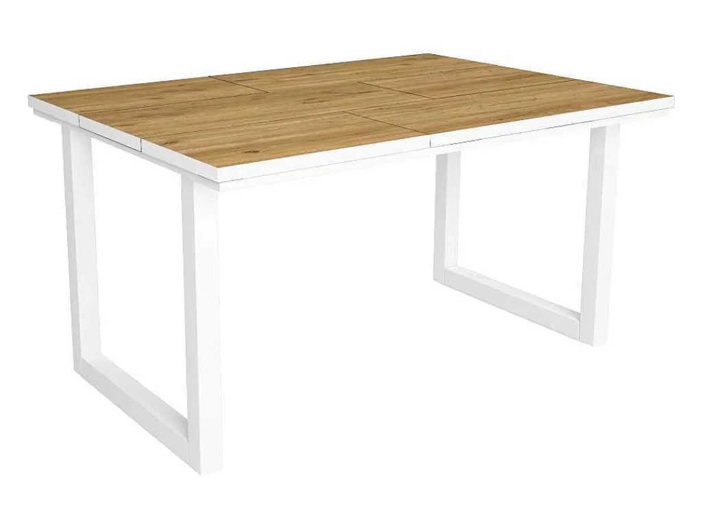 Mesa De Jantar*Skraut Home Mesa De Sala De Jantar, 6 Péssoas, 140, Robusto E Estavel Gracas A Sua Estrutura E Pernas Solidas, Oak E Branca, Industrial