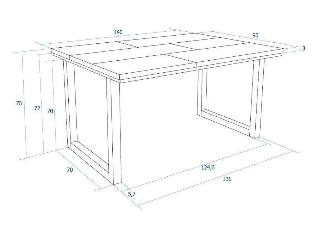 Mesa De Jantar*Skraut Home Mesa De Sala De Jantar, 6 Péssoas, 140, Robusto E Estavel Gracas A Sua Estrutura E Pernas Solidas, Oak E Branca, Industrial
