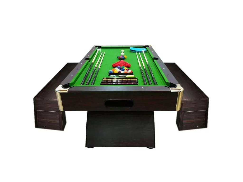 Jogo De Interior*ELITESHOPPING Mesa De Sinuca Moderna De 8 Pés Com Banco De Armazenamento Poseidon