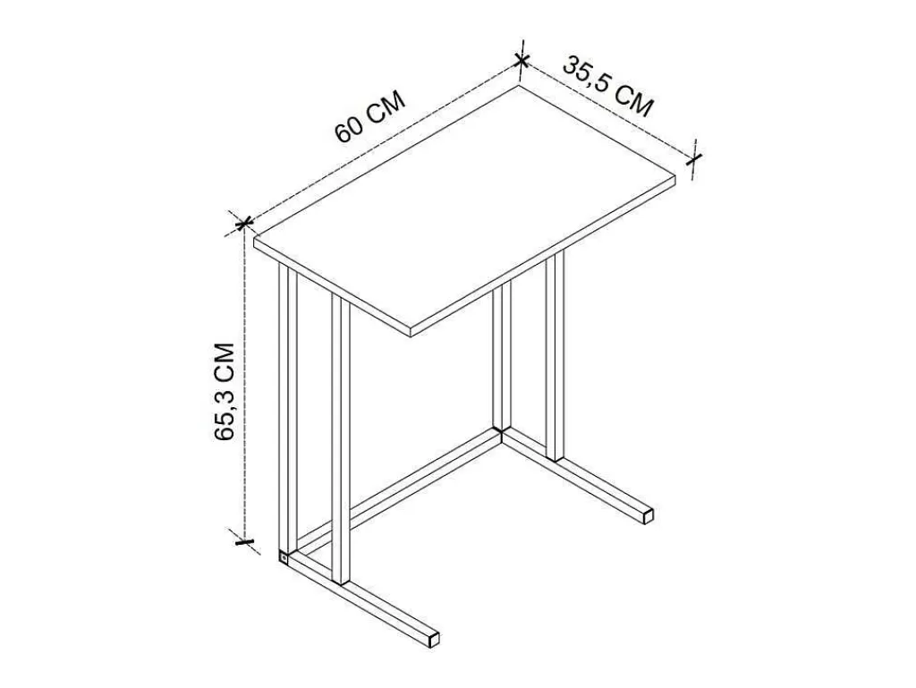 Mesa De Apoio*Venprodin Mesa Lateral Quadrada De Metal 66X60X36 Safir