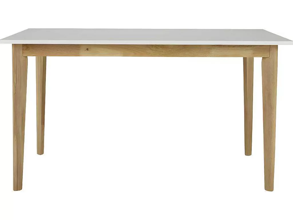 Promoções Sala*Vente-unique Mesa Para Refeicoes Extensivel Carine - 6 Ate 8 Lugares - Arvore Da Borracha Macica E Mdf - Branco