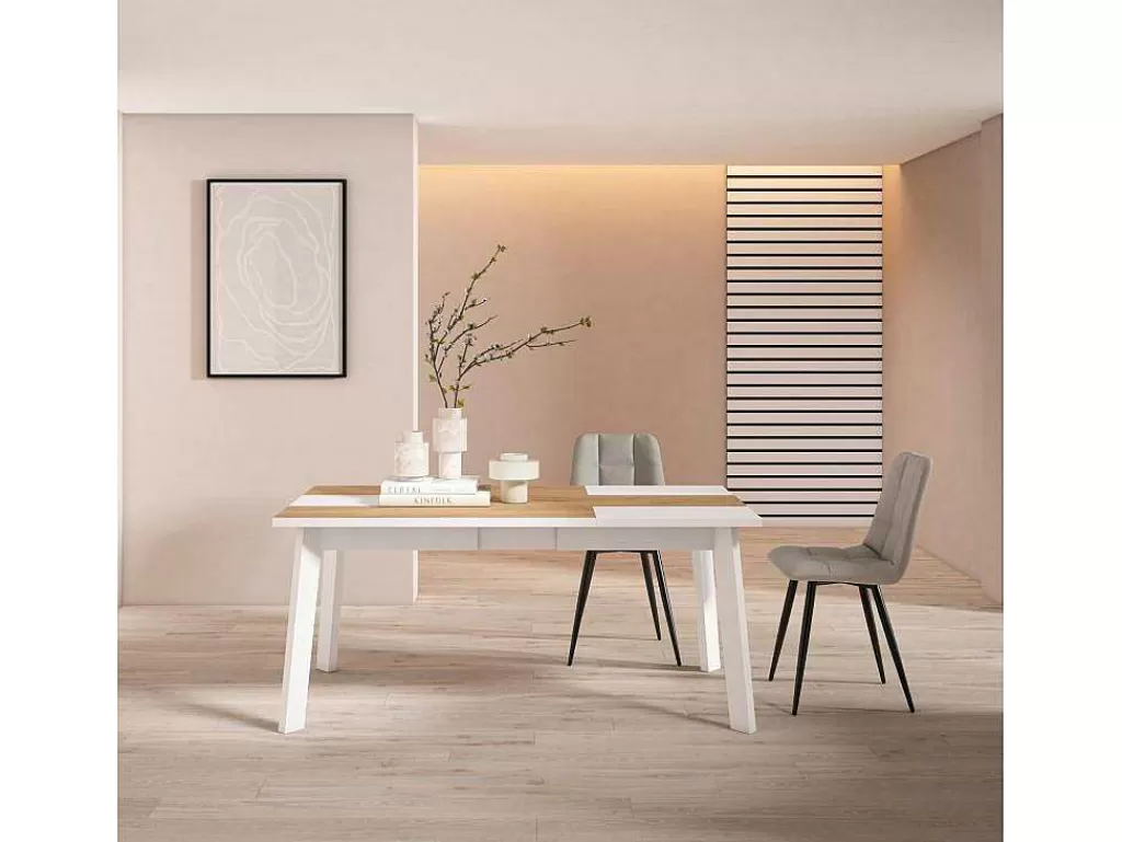 Mesa De Jantar*Skraut Home Mesa Sala De Jantar, 170, Para 8 Péssoas, Pés De Madeira, Carvahlo E Branco