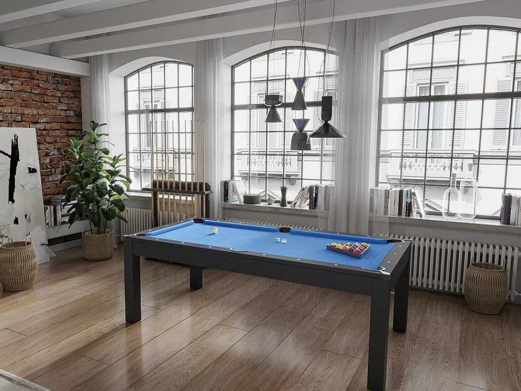 Mesa De Jantar*Vente-unique Mesa Transformavel De Bilhar E Ping-Pong Cor Preta De C182 X L102 X A80 Cm - Sousa