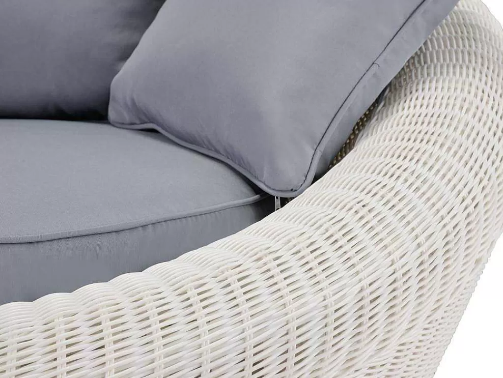 Conjunto Relax De Jardim*MYLIA Mobiliário De Jardim Em Resina Entrancada Cru: Sofá, 2 Cadeiroes E Mesa De Centro - Whiteheaven