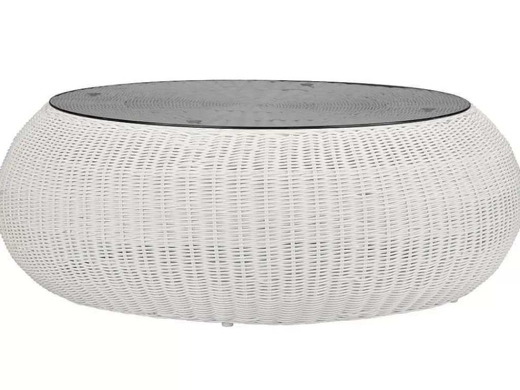 Conjunto Relax De Jardim*MYLIA Mobiliário De Jardim Em Resina Entrancada Cru: Sofá, 2 Cadeiroes E Mesa De Centro - Whiteheaven