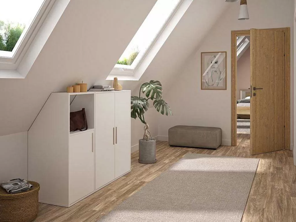 Arrumação E Acessórios De Quarto*Vente-unique Móvel Com Inclinacao 3 Portas E 1 Prateleira Branco - Adezio