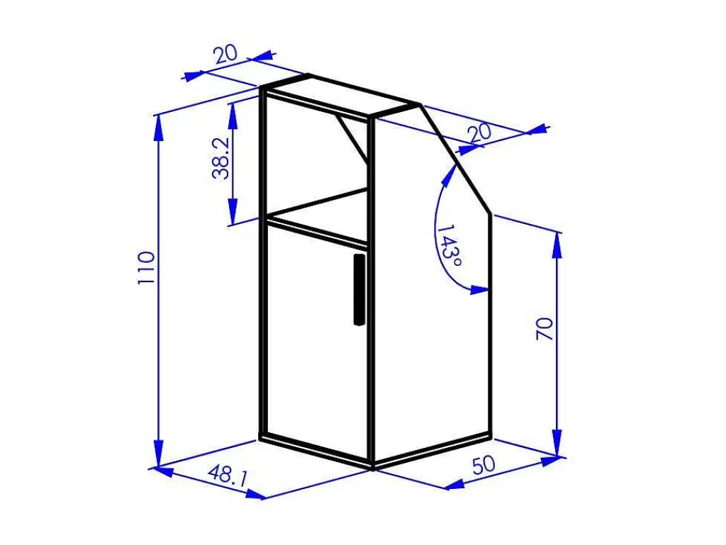 Arrumação E Acessórios De Quarto*Vente-unique Móvel Com Inclinacao 3 Portas E 1 Prateleira Branco - Adezio