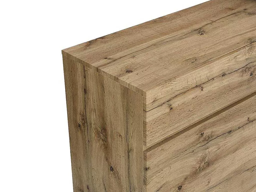 Móvel De Bar*Vente-unique Móvel De Bar Giratorio Com 2 Portas, 1 Gaveta E 1 Nicho Em Mdf Cor Carvalho E Preto - Eldir