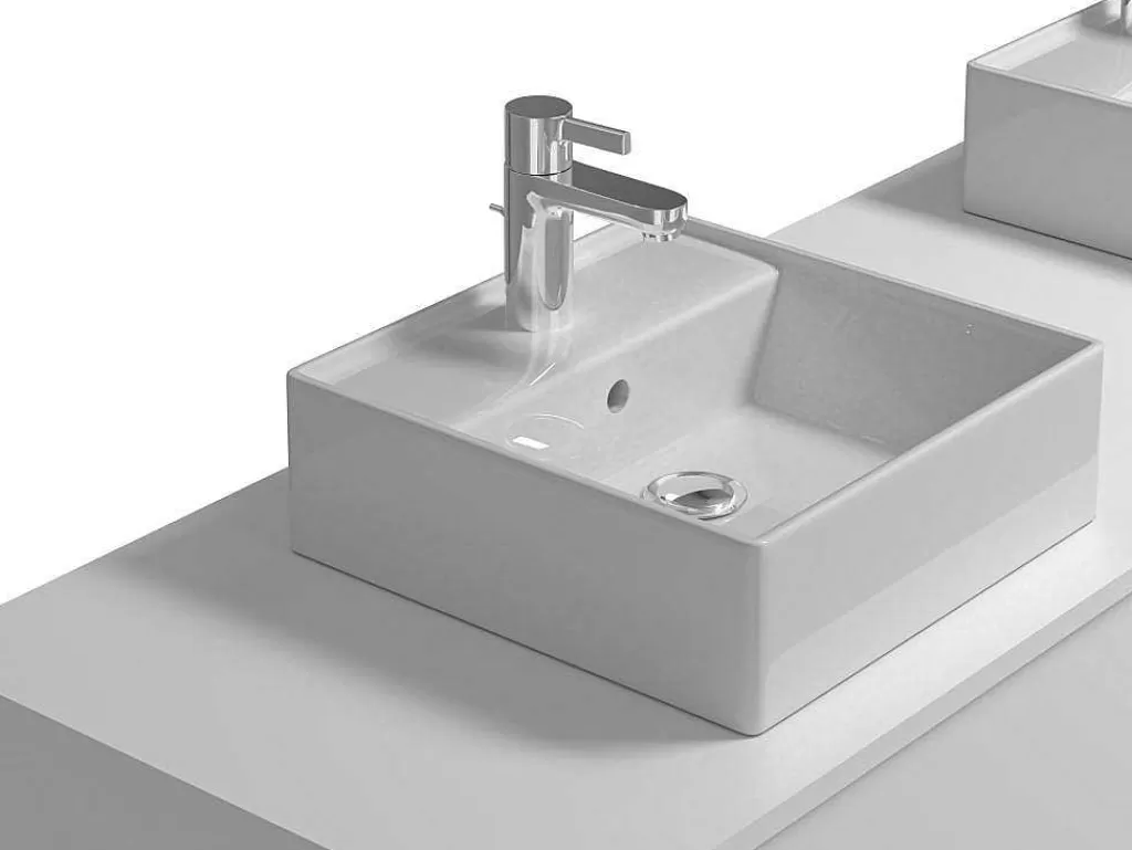 Móvel Lavatório Duplo*Vente-unique Móvel De Casa De Banho Suspenso Branco Com Lavatório Duplo C150 Cm - Isaure Ii