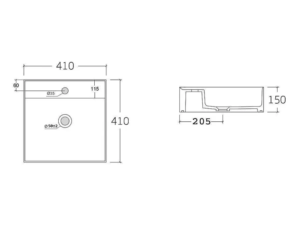 Móvel Lavatório Individual*Vente-unique Móvel De Casa De Banho Suspenso Branco Com Lavatório Individual E Duas Gavetas 94 Cm - Teana Ii