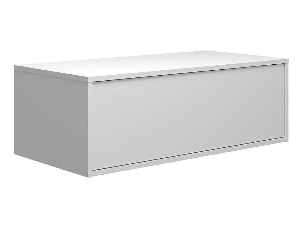 Móvel Lavatório Individual*Vente-unique Móvel De Casa De Banho Suspenso Branco Com Lavatório Individual E Duas Gavetas 94 Cm - Teana Ii
