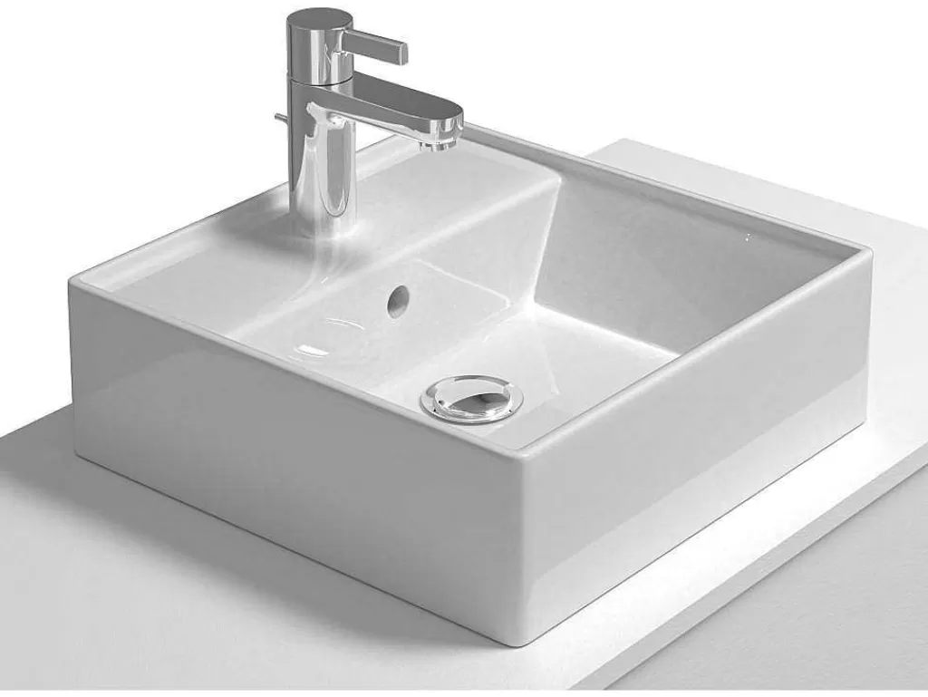 Móvel Lavatório Individual*Vente-unique Móvel De Casa De Banho Suspenso Branco Com Lavatório Individual E Duas Gavetas 94 Cm - Teana Ii