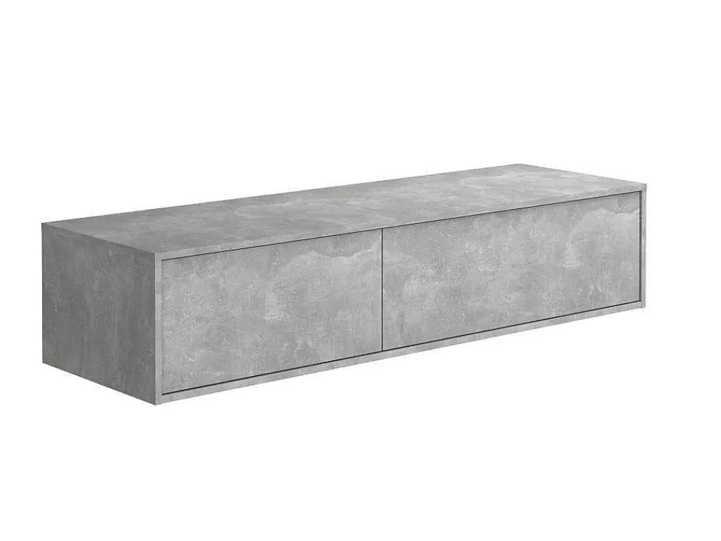 Móvel Lavatório Duplo*Vente-unique Móvel De Casa De Banho Suspenso Cinza Cimento Com Lavatório Duplo C150 Cm - Isaure Ii