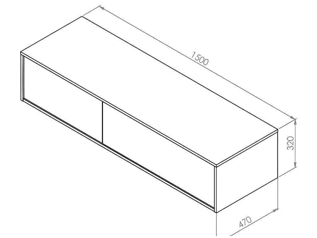 Móvel Lavatório Duplo*Vente-unique Móvel De Casa De Banho Suspenso Cinza Cimento Com Lavatório Duplo C150 Cm - Isaure Ii