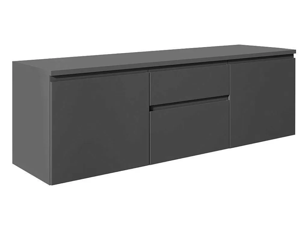 Móvel Lavatório Duplo*Vente-unique Móvel De Casa De Banho Suspenso Com Lavatório Duplo Cinza 150 Cm - Jimena Ii