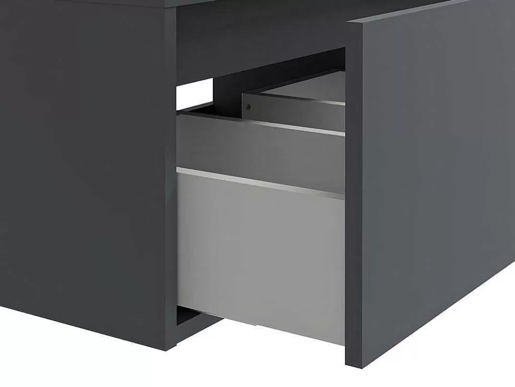 Móvel Lavatório Duplo*Vente-unique Móvel De Casa De Banho Suspenso Com Lavatório Duplo Cor Cinza Antracite C150 Cm - Isaure Ii